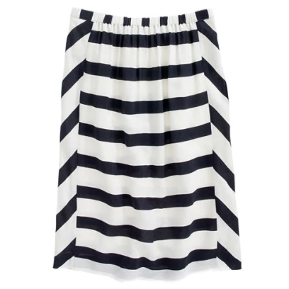 Madewell Picket-Stripe Silk Skirt XS